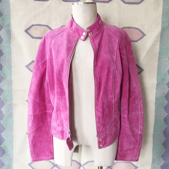 Genuine Leather Pink Biker Jacket - Picture 2 of 8